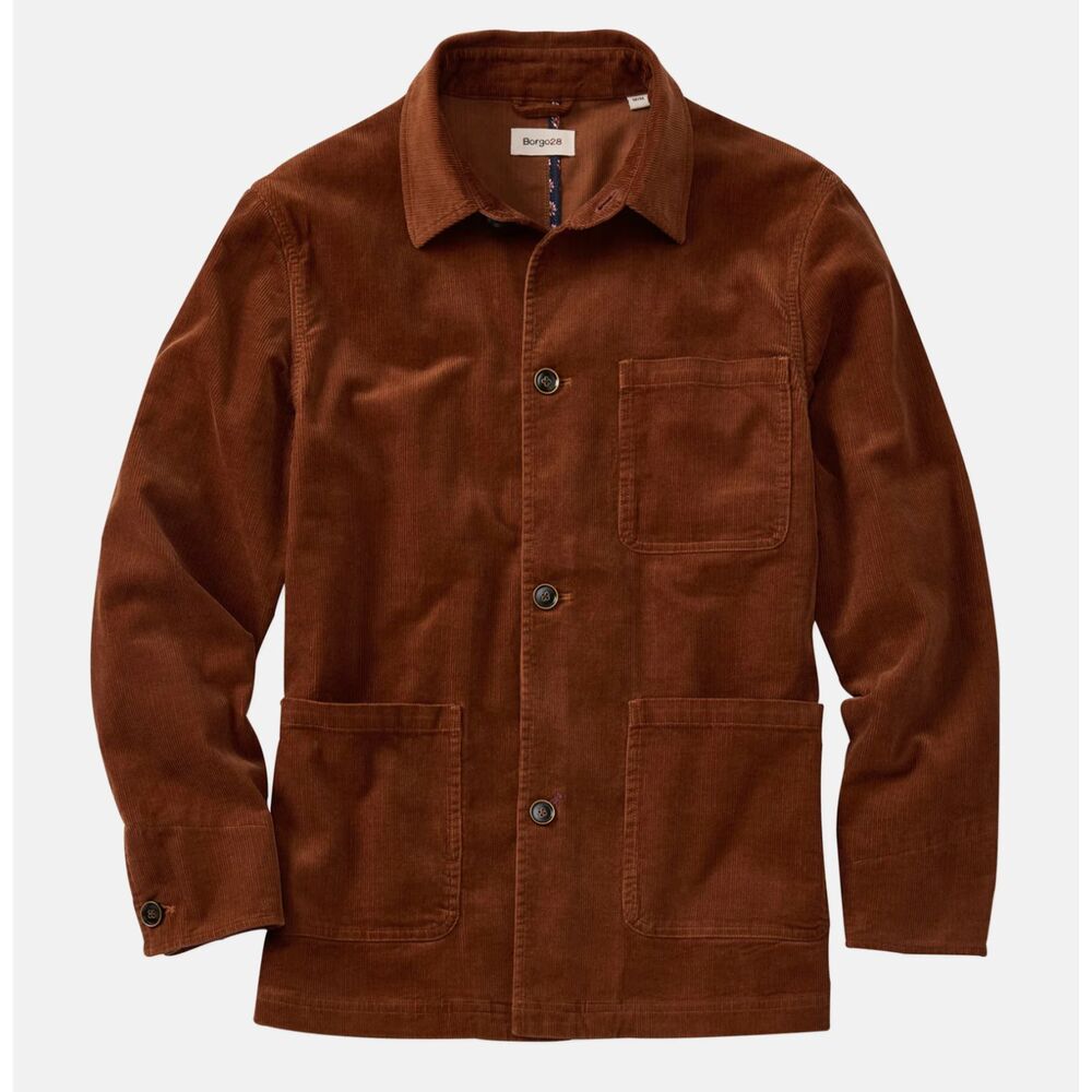 Borgo Men's Brown Corduroy chore coat
